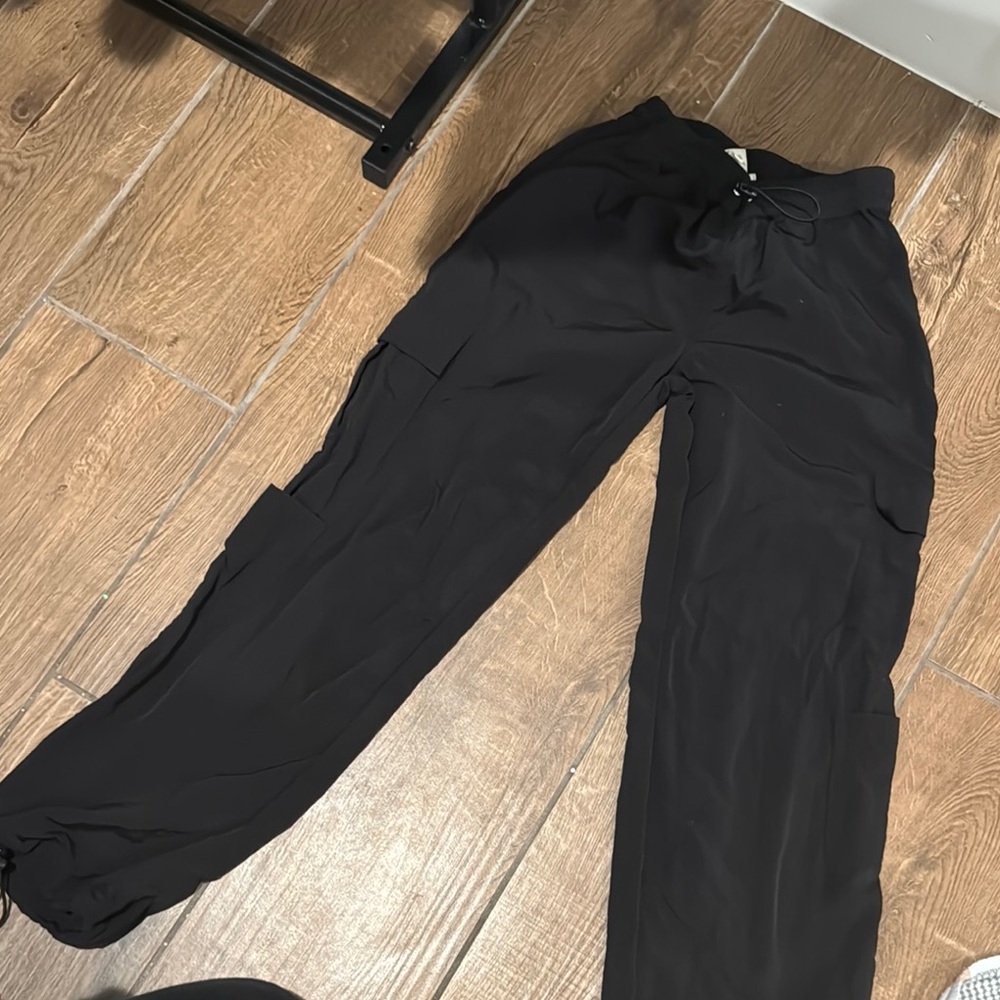 Full Tilt Black Jeans with Elastic Waistband and Tapered Legs